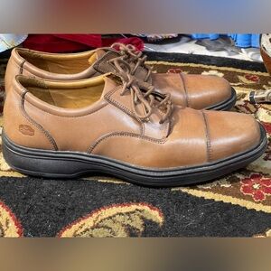 DR COMFORT CAPTAIN TAN LEATHER CASUAL LACE UP TENNIS SHOES MENS SIZE 11.5